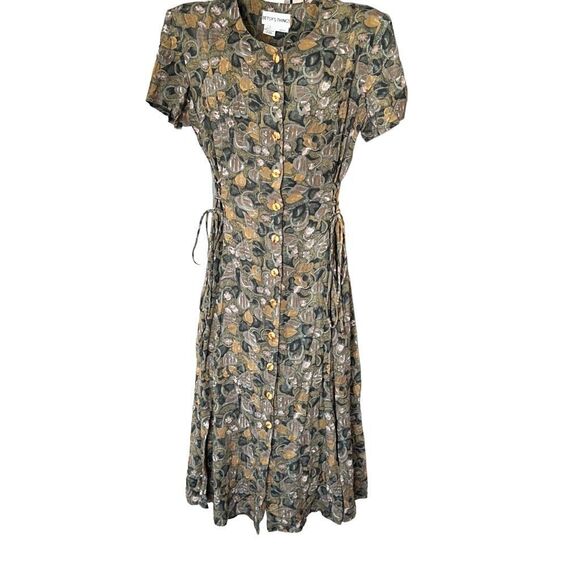 Vintage 80’s Betsy’s Things Floral Cottage Core Coastal Grandma Button Up Midi D - Picture 1 of 8